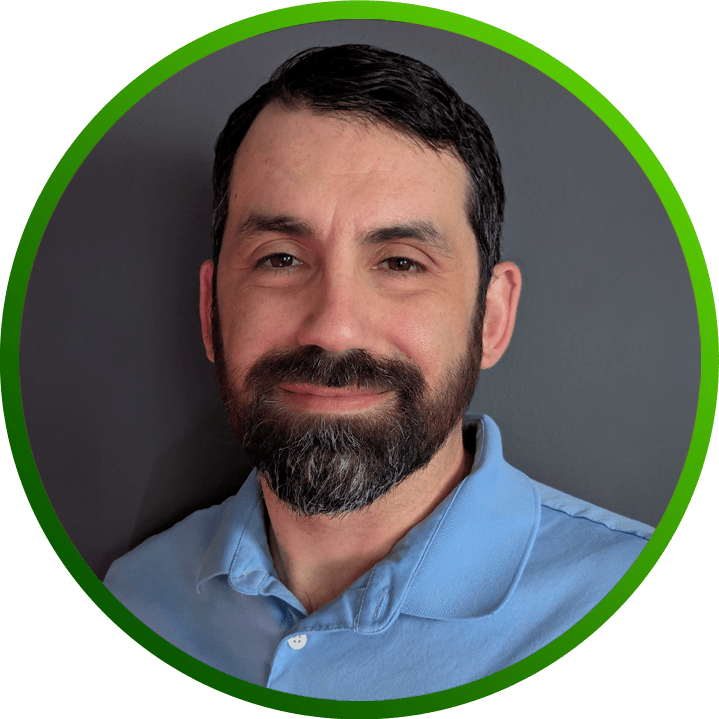 Portrait of Paul Mote circled in green.