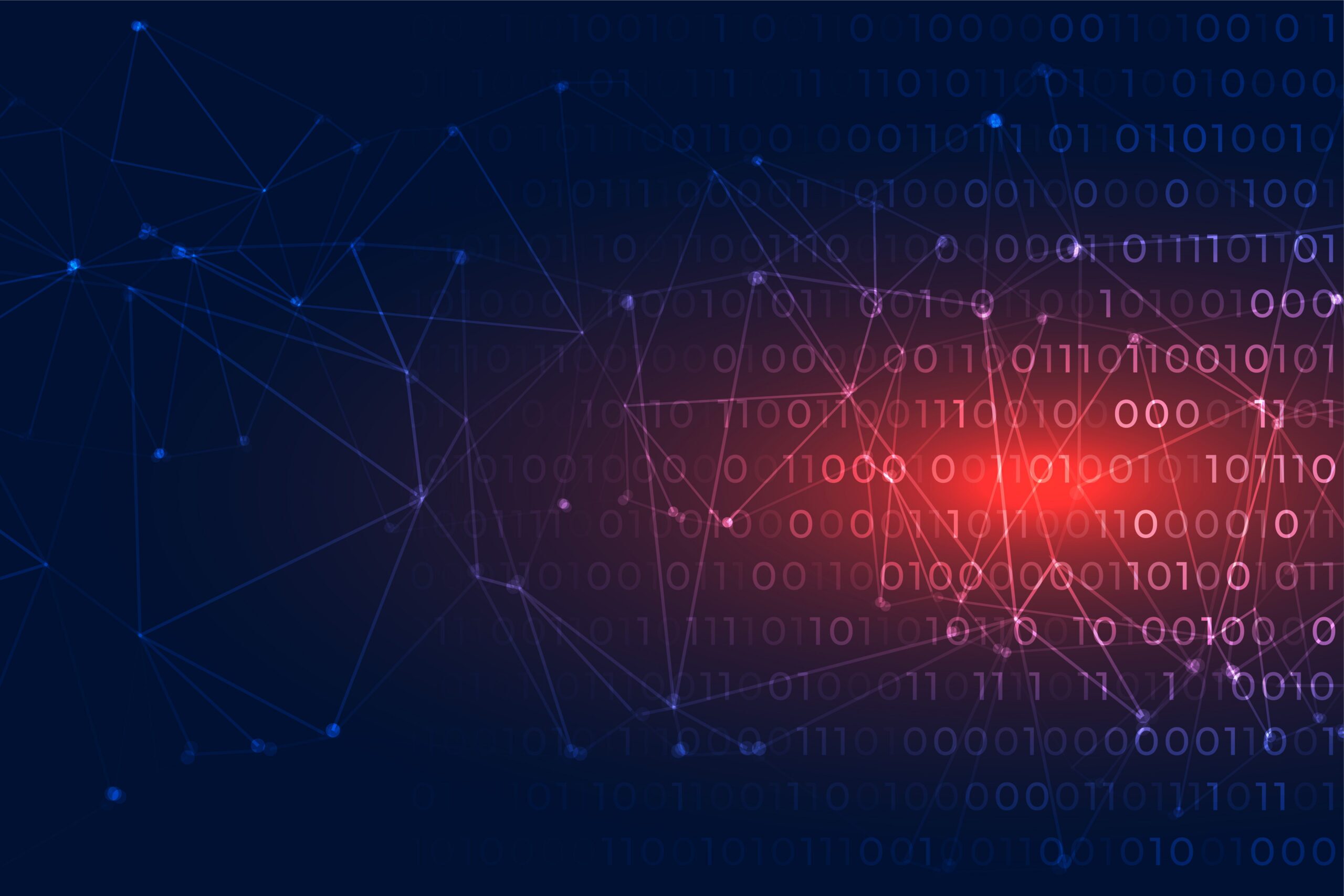 low poly style zero and one binary digit tech background