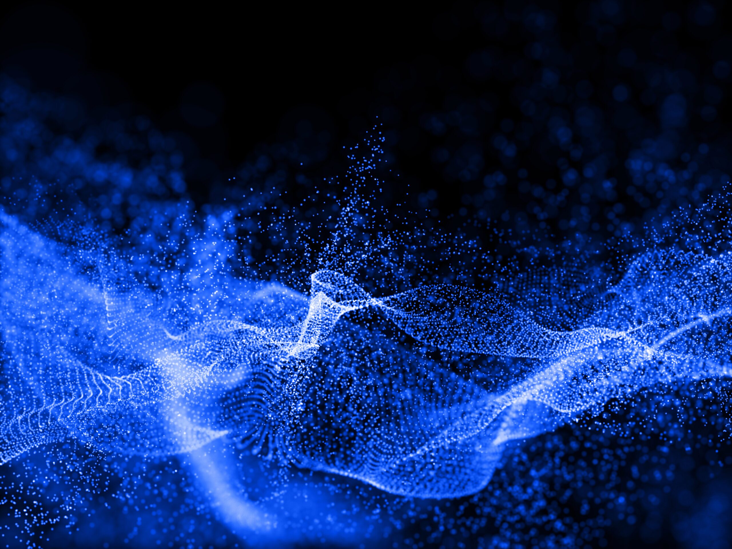 3D data technology abstract background with cyber particles