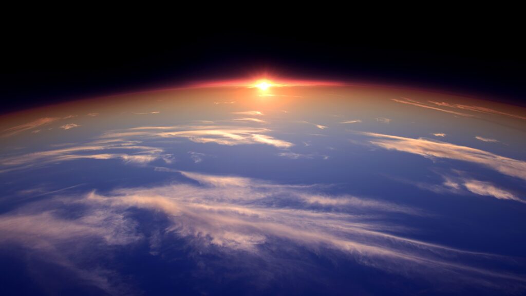 Image of the horizon of earth taken from space
