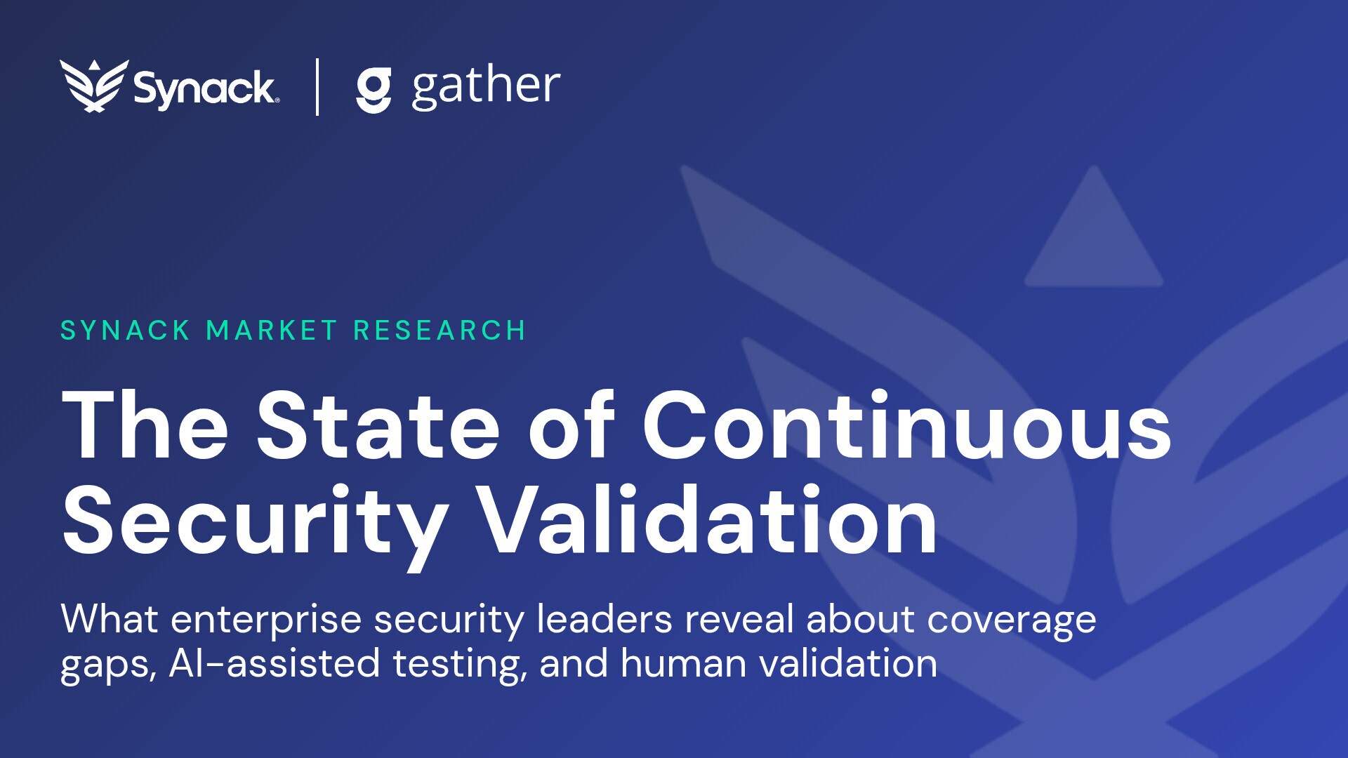 Synack and Gather market research report: 'The State of Continuous Security Validation' what enterprise security leaders reveal about coverage gaps, AI-assisted testing, and human validation.