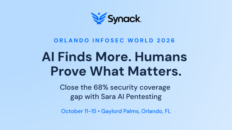 Meet Synack at InfoSec World 2026 in Orlando October 11th