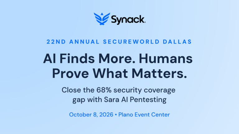 Join Synack at SecureWorld 2026 in Dallas October 8th