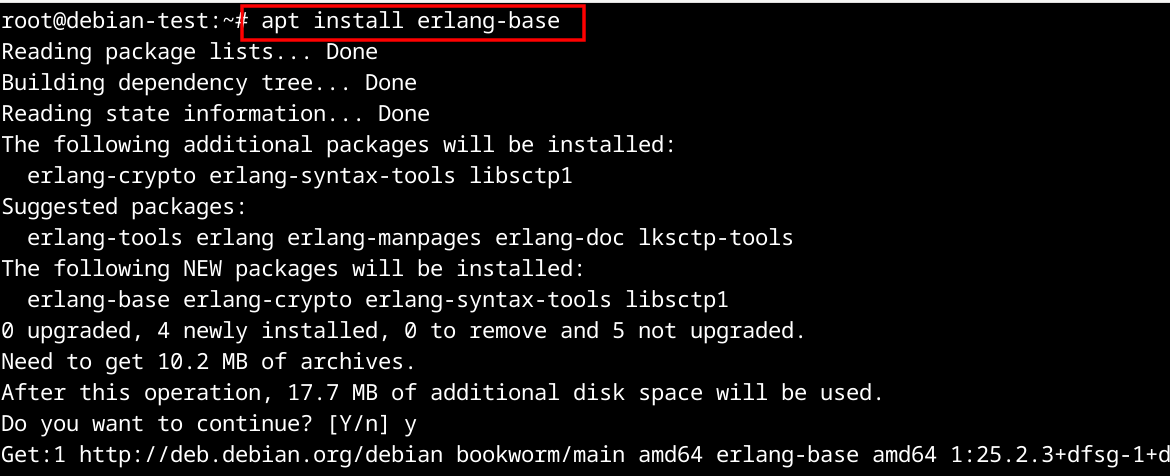 Installing erlang-base, which starts epmd automatically