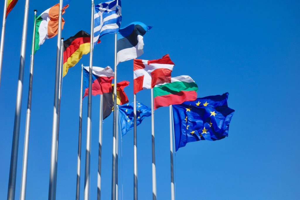 Flags from European Parliament