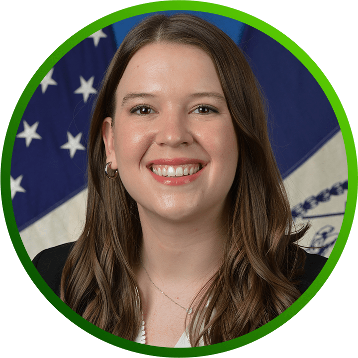Kelly Moan, CISO of the City of New York, in front of an Ameircan Flag